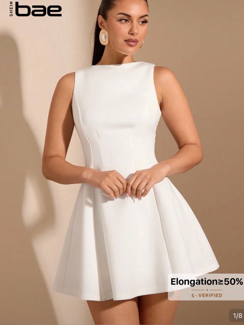 SHEIN White Sleeveless Fit & Flare Mini Dress